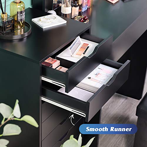 DEVAISE 7Drawer Chest, Wood Dresser Organizer with Removable Wheels, Storage for