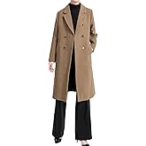 Minibee Women's Wool Trench Coats Warm Winter Pea Coat Double Breasted Mid-Long Overcoat Lapel Jackets