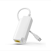 Gigabit PoE to USB C Converter for Smart Phone/Tablet, USB-C to Ethernet Adapter with 10W Charging, Power & Data 2-in-1 RJ45