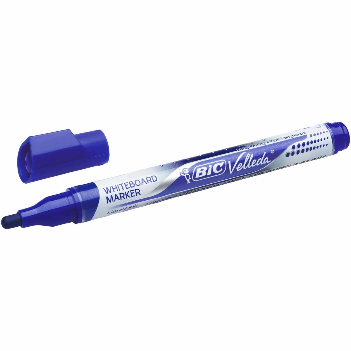 BIC Velleda Liquid Ink Dry Wipe Pocket Markers - Blue (Pack of 12)