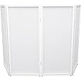 Rockville RFSSW White DJ Event Facade, 4 Panels, Built-In Scrim, Foldable, Travel Bag, Non-Slip Feet, Steel Frame, Perfect for DJs, Parties & Events