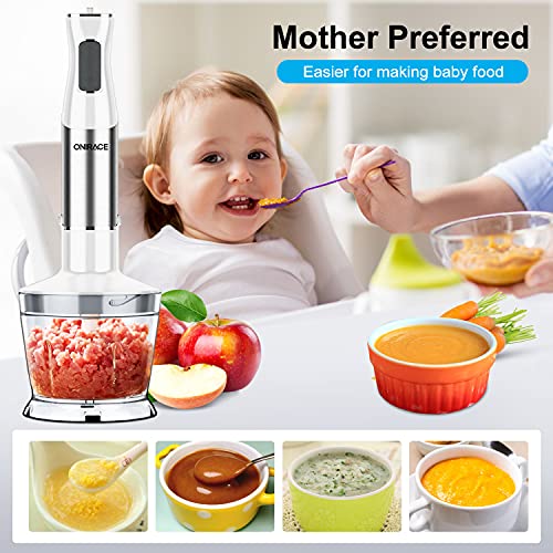 Immersion Blender, 5in1 Hand Blender Kits, 800W Powerful 12Speed