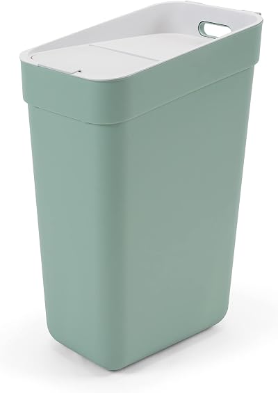 CURVER Ready to Collect 30L Recycled Kitchen Bin Green Light Grey Lid