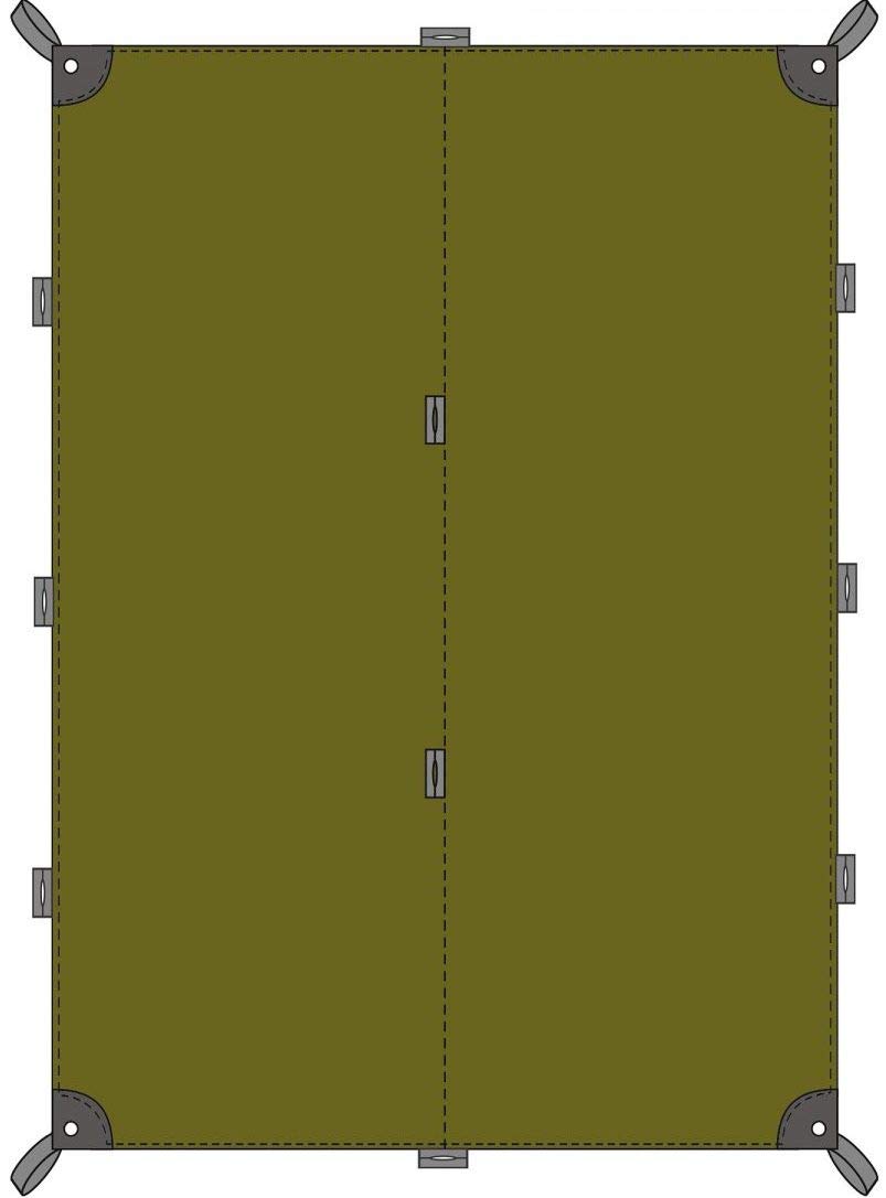Tatonka Tarp 4 (285 x 400 cm) - Lightweight, Tear-Resistant, Waterproof - With Taped Seams, Eyelets, Flap Loops and Reinforced Corner Points - Protects Against Sun, Wind and Rain - Olive Green
