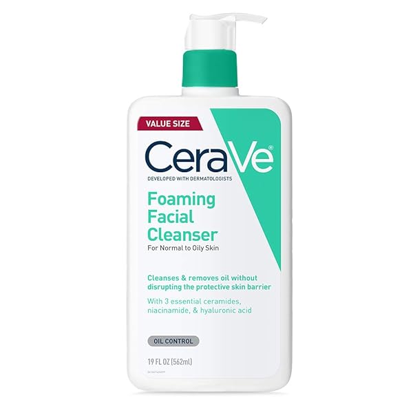 CERAVE FOAMING FACIAL CLEANSER, DAILY FACE WASH FOR...