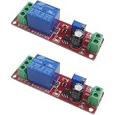 Ferwooh 2PCS DC 12V NE555 Delay Timer Relay Switch Module 0 to 10 Seconds Adjustable for Automotive Control System Electrical Equipment