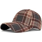 Classic Red-Black Baseball Caps Plaid-Checkered Christmas Hat for Women Men | Buffalo plaid pattern, adjustable, winter warm cap, daddy cap, for daily wear, holiday parties and Christmas activities