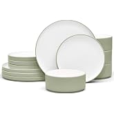 Noritake ColorTex Stone Sage 12-Piece Dinnerware Set, Service for 4