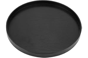 Serving Tray, 18 Inch Round Tray Food Tray, Black Decorative Food Drinks, Small Square Tray for Carrying Snacks Resturant
