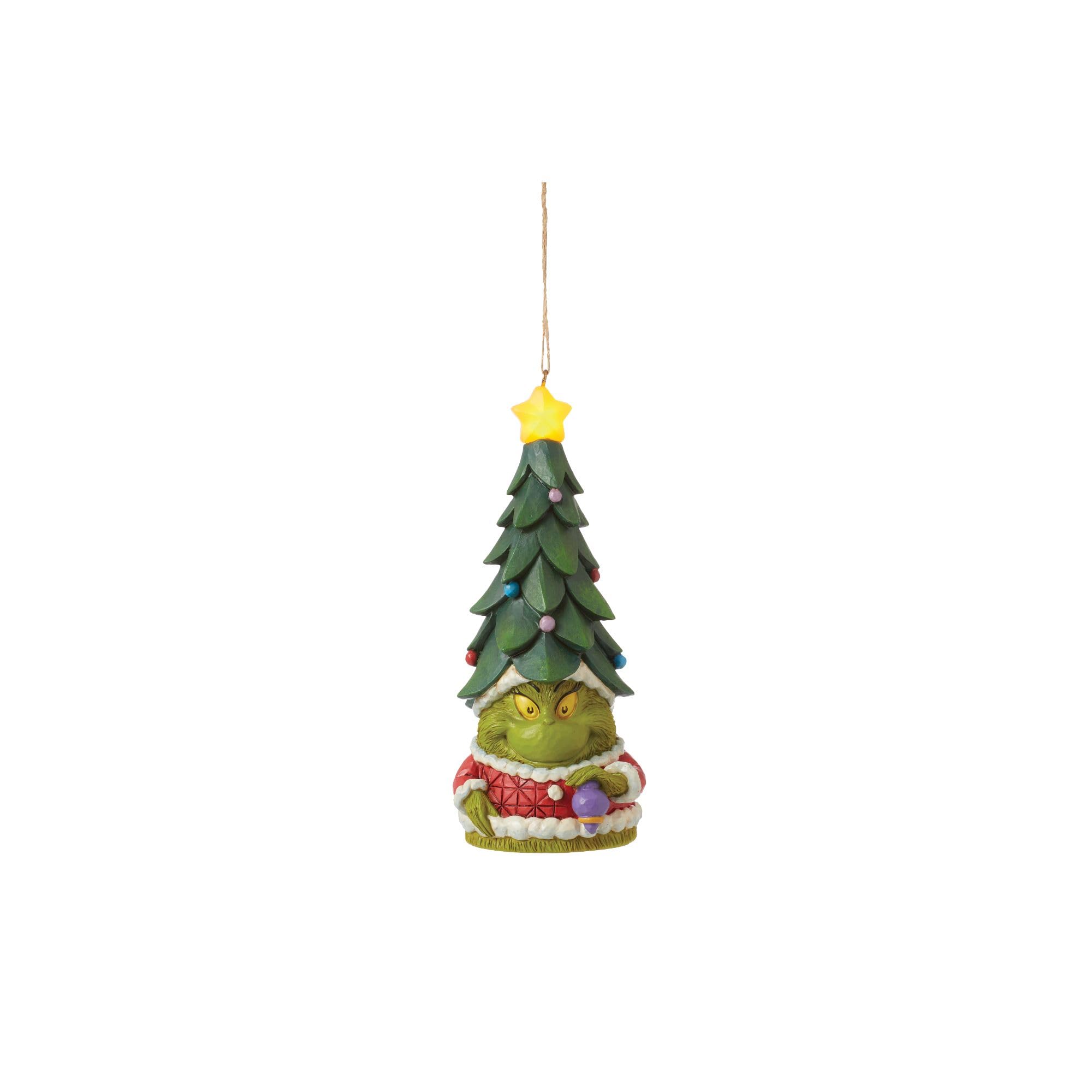 Jim Shore Grinch Gnome Light Up Ho Hanging Ornament