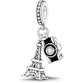 PANPOKI Travel Holiday 925 Sterling Silver Charms for Bracelets and Necklace Dangle Pendants Airplane Passport Globe Slippers Bead Jewelry Present for Women Family Friends