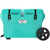 Maluna 50 Quart Wheeled Hard Cooler | Rotomolded | Insulated Portable Ice Chest Box for Drinks, Beverages, Beach, Camping, Picnic, Hunting, Fishing, Boating | Made in USA