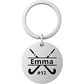 Personalized Field Hockey Keychain with Custom Engraving, Stainless Steel Field Hockey Gift, Field Hockey Jewelry, Field Hockey Player, Team and Coaches Gifts