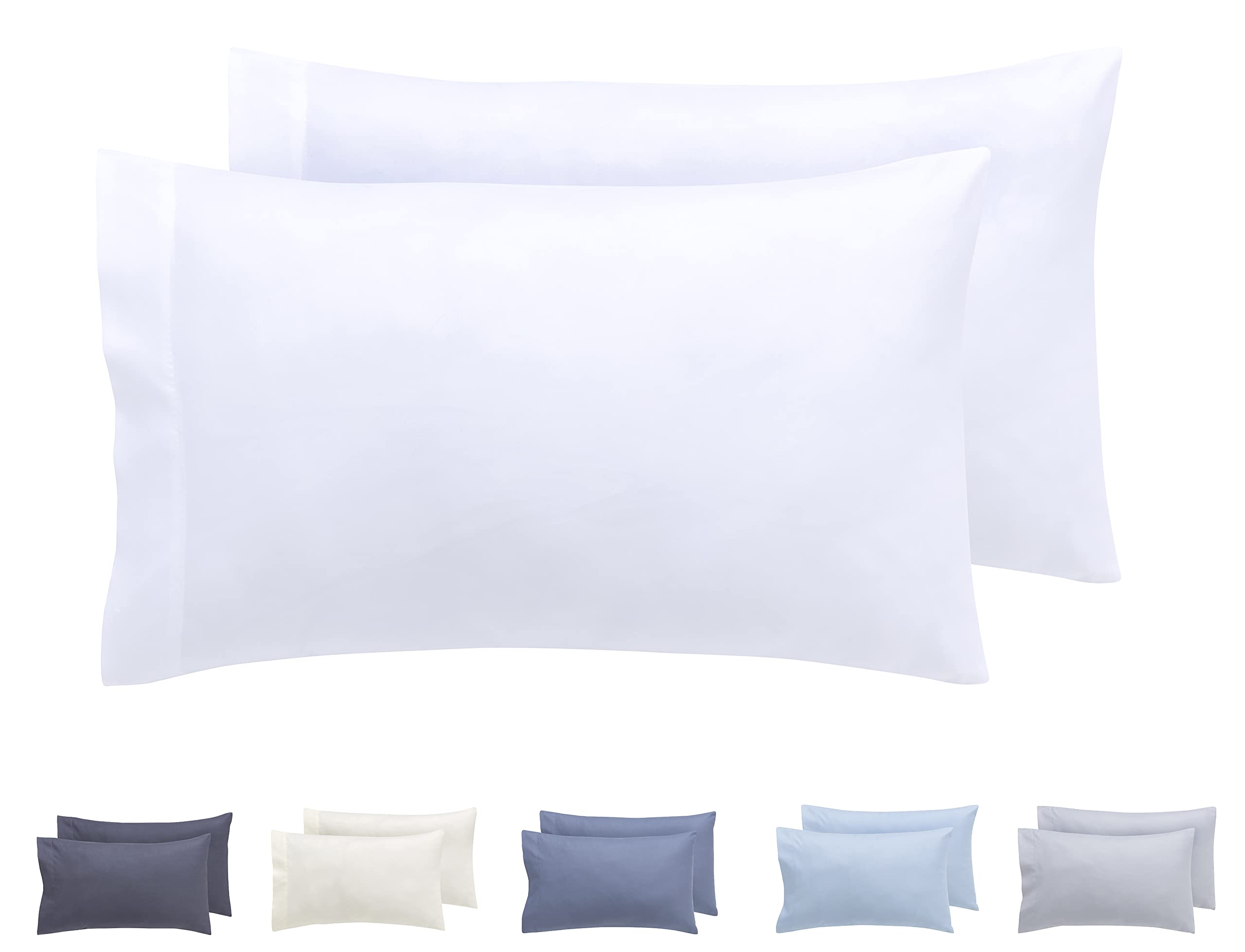 Todocama Pillowcases Extra Soft Microfiber Hypoallergenic Set of 2 Pillowcases 30 x 50 cm White