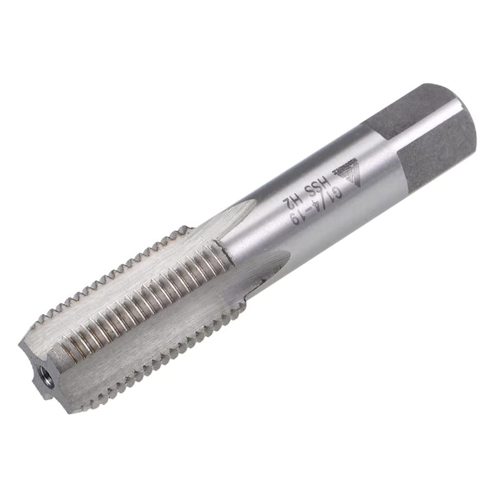 TOP-VIGOR G1/4-19 Straight Flute Screw Thread Tap, 4 Straight Flutes Right Hand Metric Machine Tap with H2 Tolerance, HSS Uncoated Thread Milling Tap for Drilling and Tapping