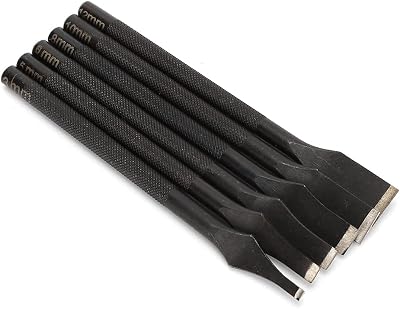 TOPINCN Prong Chisel Leather Cutting Tool Steel Diamond Punch Set DIY Craft Tool
