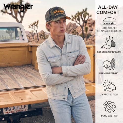 Montana West X Wrangler - Juego de 2 piezas de gorra de béisbol de malla transpirable estructurada con 7 paneles ajustables