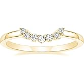 Mameloly Wedding Bands for Women Round Cut CZ Cubic Zirconia Curved Stackable Engagement Rings for Her Size 4-12