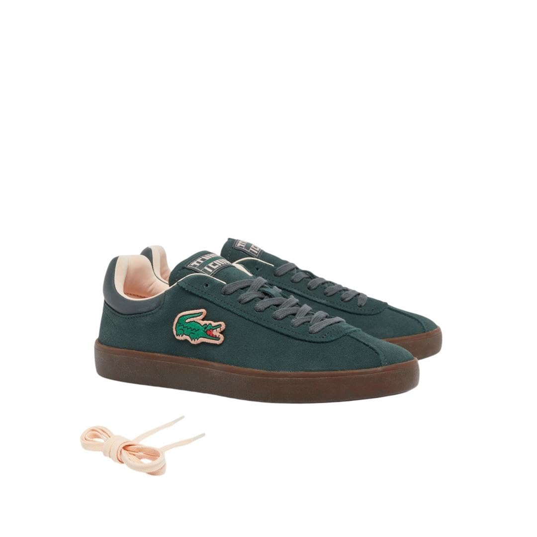 Lacoste Women’s Baseshot Sneaker, Dark Green/Dark Gum, 10