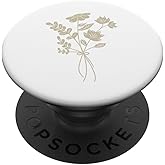 Beige White Floral Flower Wildflower PopSockets Adhesive PopGrip