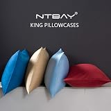 NTBAY 2 Pack 100% Brushed Microfiber Pillowcases 50x90 cm White view 6