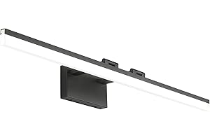 SOLFART Modern Dimmable LED Vanity Light 39.3 inch Black Aluminum Frosted Acrylic for Bathroom Vanity Lighting Fixtures White Light 5500K