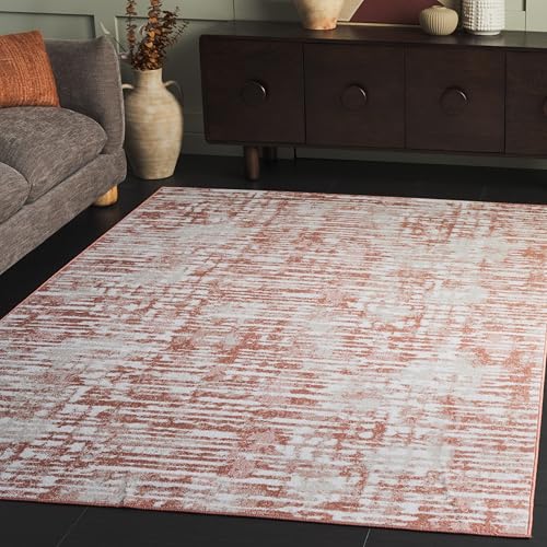 SAFAVIEH Bayside Collection Area Rug - 5'3" x 7'6", Ivory & Orange Beige, Machi…