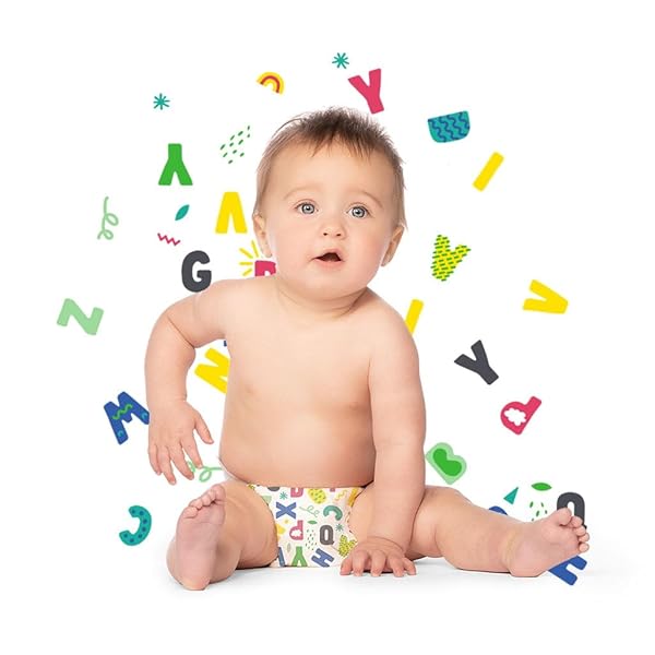 HELLO BELLO PREMIUM BABY DIAPERS SIZE 6, 17 COUNT OF, EXTRA-ABSORBENT, AND HYPOALLERGENIC BABY DIAPERS WITH SNUG AND COMFORT FIT, ALPHABET SOUP