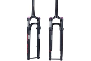 BOLANY Road Bike Suspension Fork 60mm Travel 700C Off-Road Disc Brake XC Air Fork Manual Lock 100 * 12mm Thru Axle Bike Shock