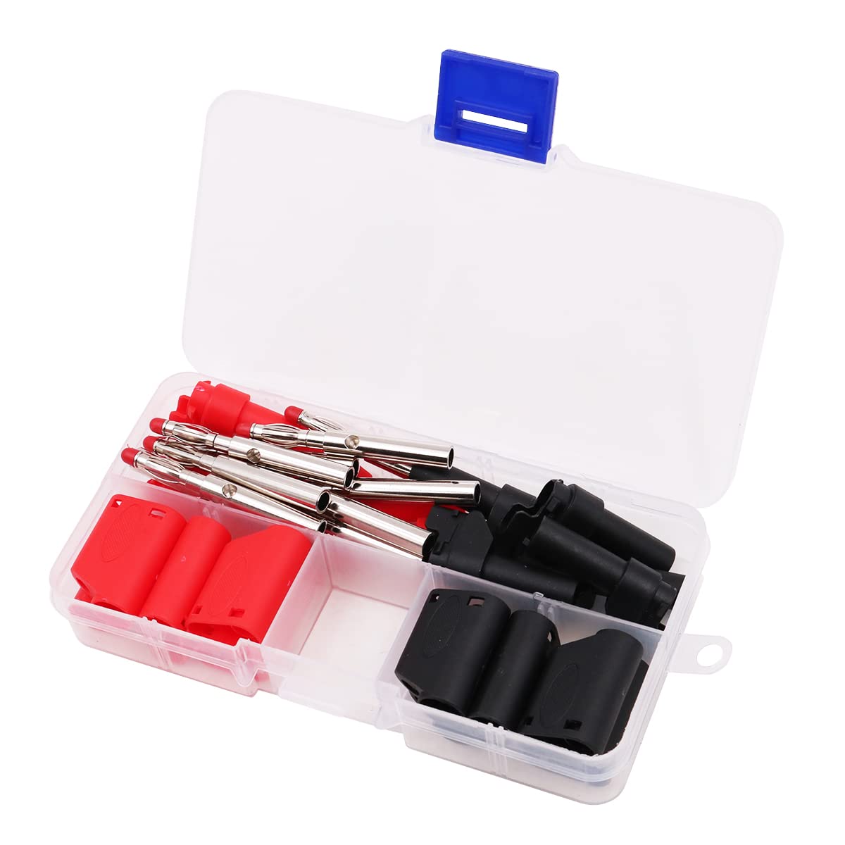 VOANZO 10sets Safety Fully Insulated Multimeter Test Leads 4mm Banana Plugs Male Stackable Connectors with Banana Jack Adapters