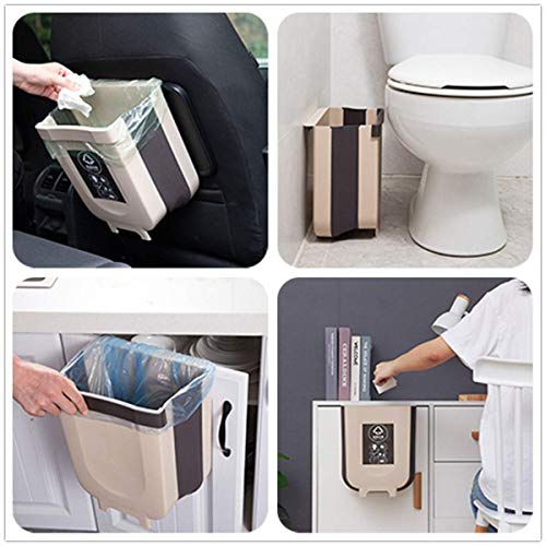 Kitchen Hanging Trash Can, Collapsible Trash Bin Small Compact Garbage