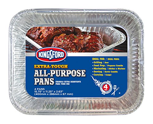 Kingsford 4 Count Extra Tough All-Purpose Aluminum, 4 Pack Pans, 4Count, Silver