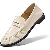 Coutgo Penny Loafers for Women Comfortable Slip on Shoes Collapsible Heel Closed Toe Dressy Casual Work Flats