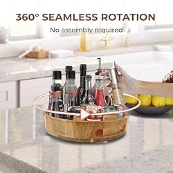 PANDAWOOD 12 Inch Lazy Susan Organizer 100% Acacia
