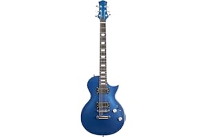 EART EGLP-610 Electric Guitar Solid-Body Electric Guitar,Custom Alnico-II Humbuckers, Satin Sapphire Blue, Satin Gunmetal Black, Satin Honey Tea