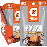 Gatorade Recover Whey Protein Powder, Chocolate Caramel (12 single pouches, 20 grams of protein per serving)