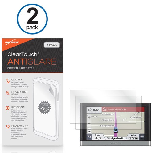 Garmin Nuvi 2597LMT Screen Protector, BoxWave [ClearTouch Anti-Glare (2-Pack)] Anti-Fingerprint Matte Film Skin for Garmin Nuvi 2597LMT