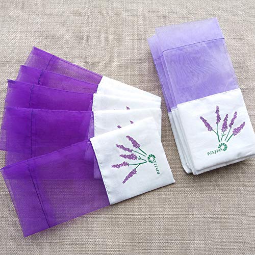 Taslon Lavender Sachets for Drawers and Closets, Beautiful Color with Fresh and Elegant Lavender Aroma, Dried Lavender Flower Sachets for Bridal Shower Favor or Party， Bag of 1 Purple Sachets