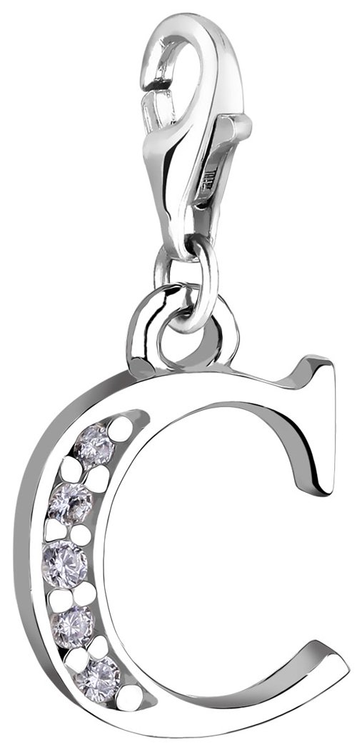 Nenalina Letter C Carabiner Charm Pendant for Charm Bracelet 925 Sterling Silver 712703-019, Sterling Silver, No Gemstone