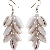 Bohemian Shell Dangle Earrings Handmade Braid Summer Ocean Style Earrings for Women Jewelry