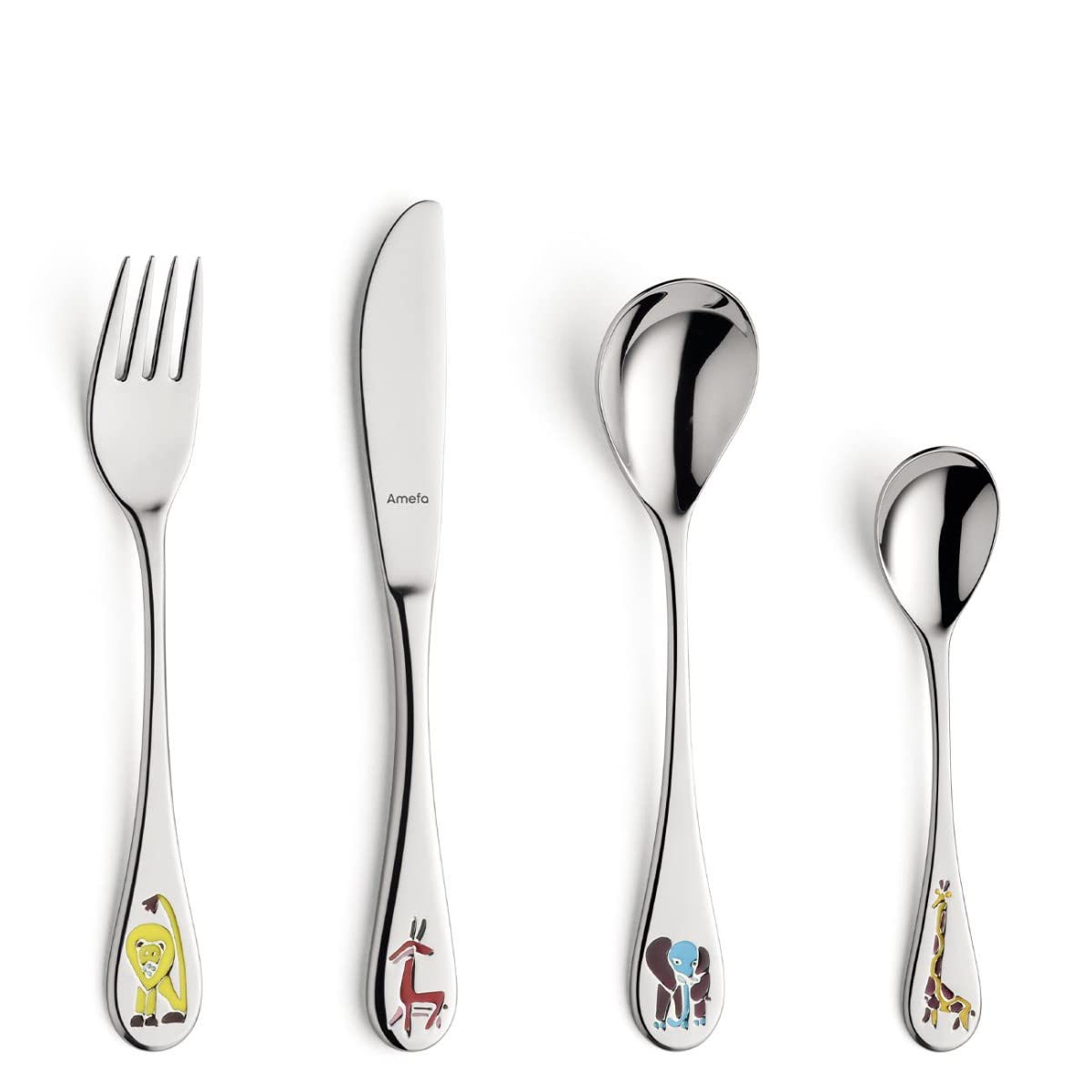 Amefa Stainless Steel Safari Kids Cutlery Set, Set of 4