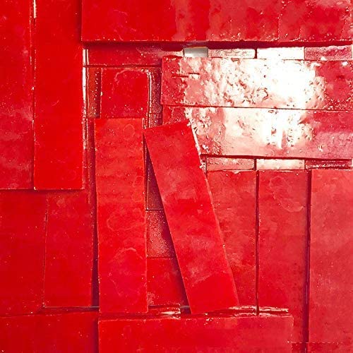 1 X 4 cm Stained Glass Strip,DIY Glass Mosaic Hobbies,DIY Crafts,Plates,Picture Frames,Flower Pots,Handmade Jewelry 200g (Red)