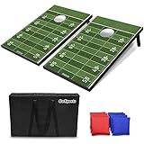 GoSports Classic Cornhole Set - Includes 8 Bean Bags, Travel Case and Game Rules (Choose Between Classic, American Flag, and Football Designs)