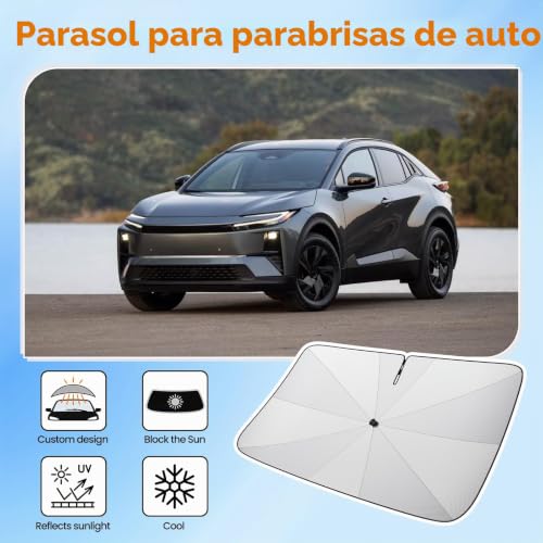 [2026 Upgrade] BSTW Compatible with Toyota C-HR AX20 2024-2026 & C-HR AX10 2016-2023 Windshield Sunshade, Auto Folding Sunshade Design with Drawstring, Sunscreen and UV Protection