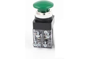Mushroom Head Button TBM-30 mb-30 red and Green Control Button Switch Aperture 25mm(Black,30MM)