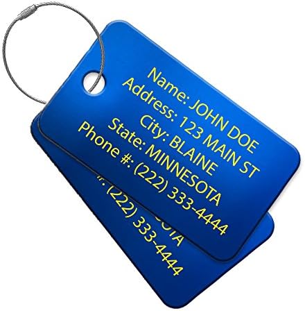 High Visibility Multi Pack Customized Travel ID Tag – Luggage Tag – Golf Bag ID – Personalized ID Travel Tag – Imprinted Luggage Tag – Luggage, Bikes, Sport Equipment and More.