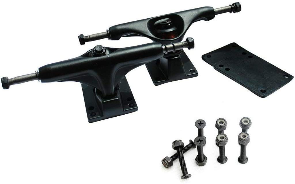 POFET 5 inch Skateboard Trucks Small Fish Board Aluminum Alloy Bracket Skateboard Bridge,Gasket Bridge Nail Set Unisex Adult Pro Skate Trucks