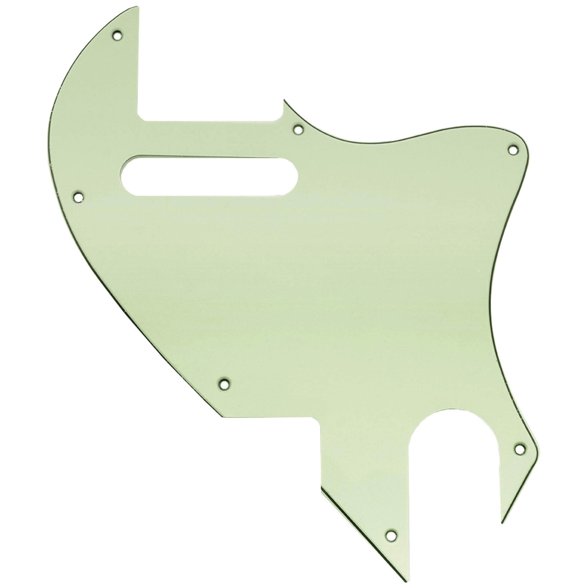 Musiclily Pro 7 Holes Guitar Pickguard for Fender F-Hole Hybrid Tele Style Electric Guitar, 3Ply Mint Green