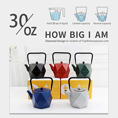 Toptier Teapot, Japanese Tetsubin Cast Iron Teapot Tea Kettle with