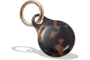 Sonix Case for Apple AirTags with Gold Carabiner | Hard Cover Protective Case Holder Keychain | Brown Tort